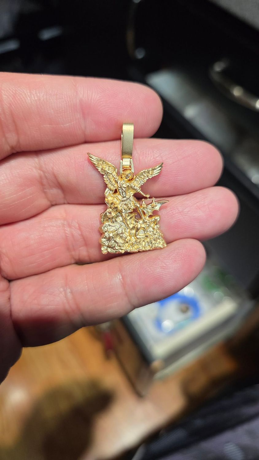 14K CUSTOM 1.4" MATTE SAINT MICHAEL