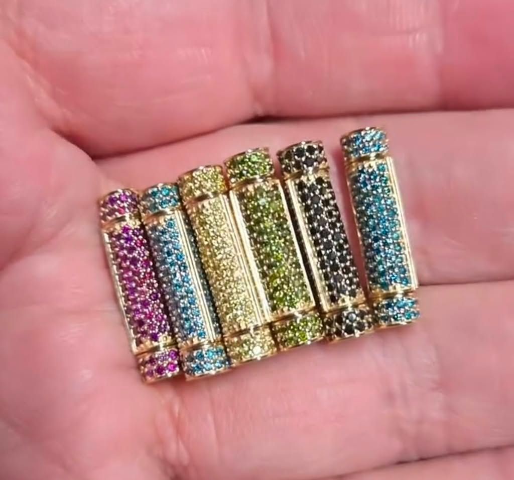14K 5MM SLEEK LOCK W/NATURAL COLORED DIAMONDS