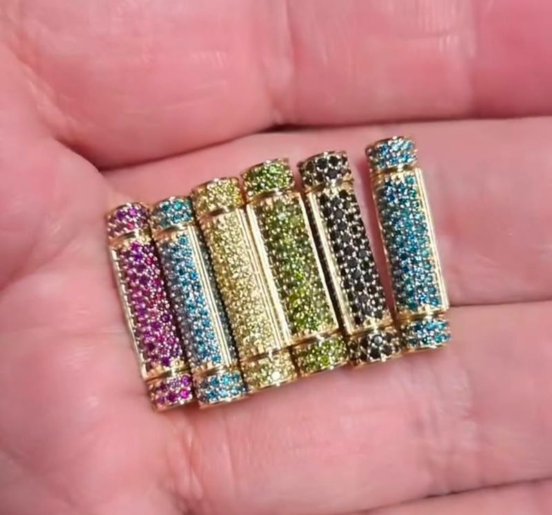 14K 5MM SLEEK LOCK W/NATURAL COLORED DIAMONDS