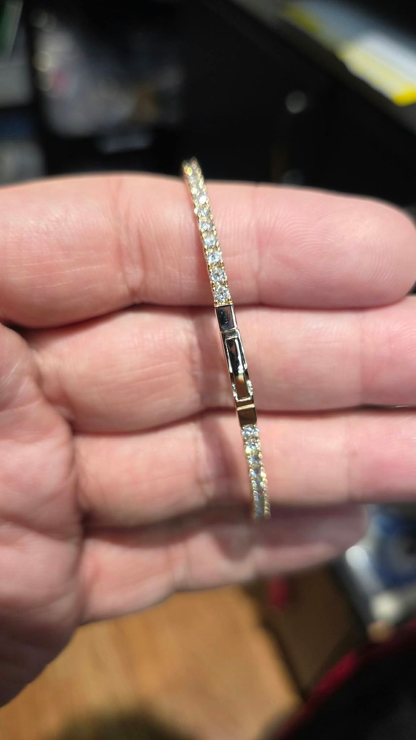 14K 2.6MM 3.2 CARAT DIAMOND FLEX BANGLE