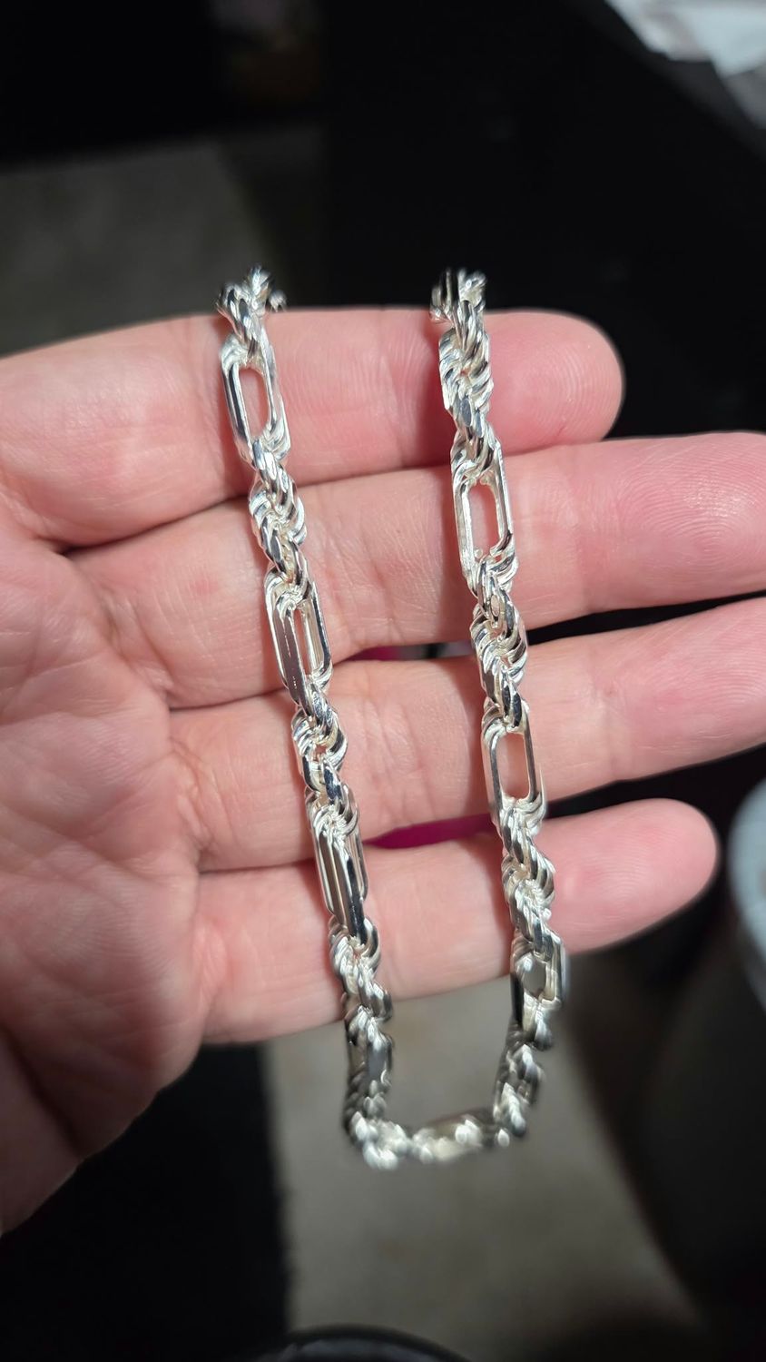 STERLING SILVER 6MM FIGAROPE CHAIN