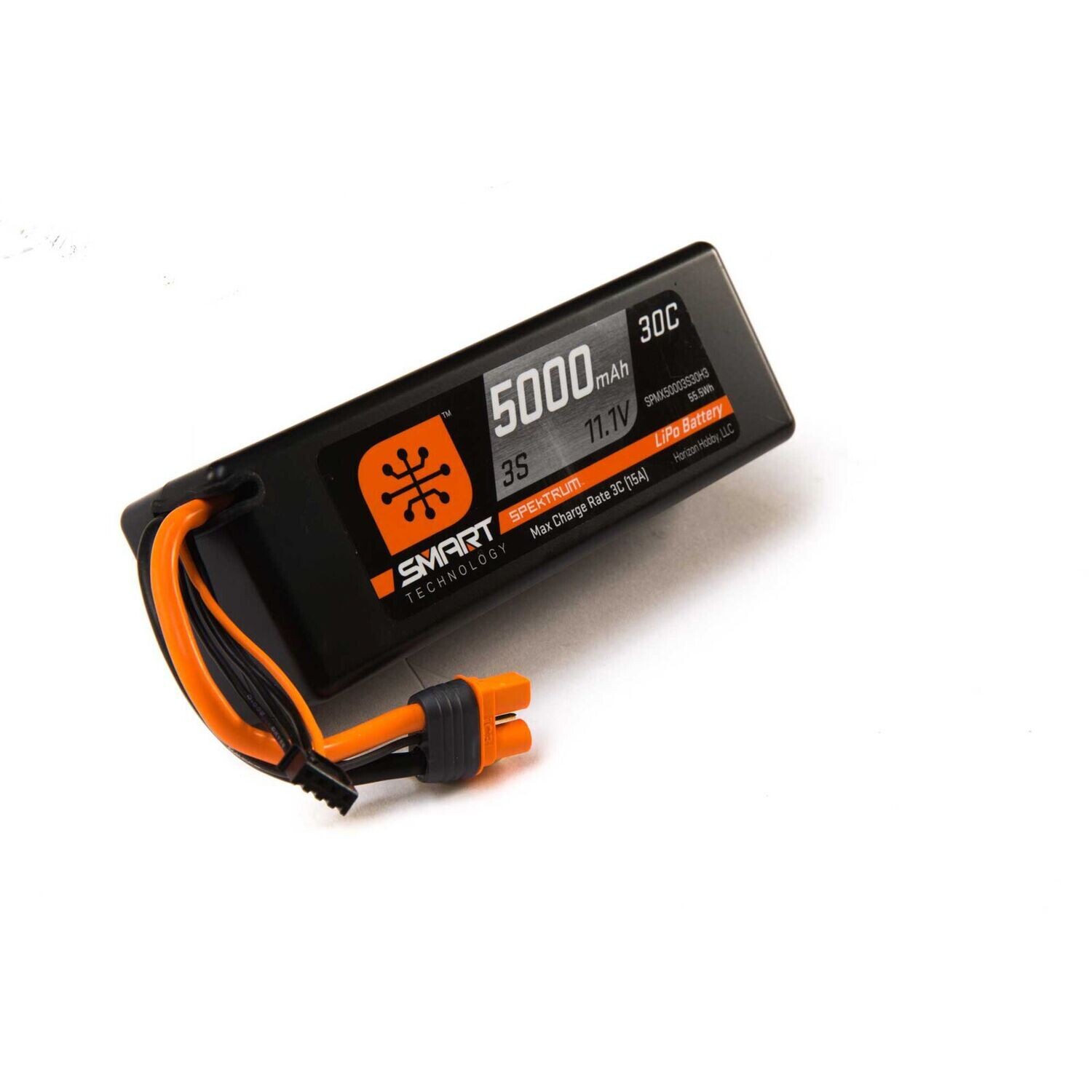 Spektrum 11.1V 5000mAh 3S 30C Smart Hardcase LiPo Battery: IC3