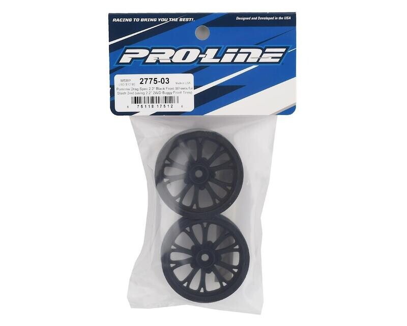 Pro-Line Pomona Drag Spec 2.2" Front Drag Racing Wheels (2) w/12mm Hex (Black)