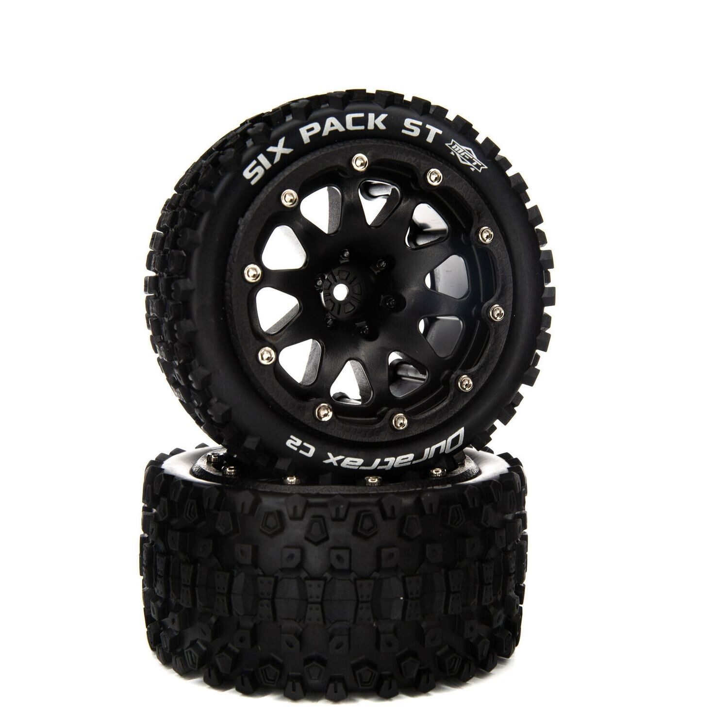 DuraTrax Six Pack ST Belted 2.8" 2WD On-Road Truck Tires w/14mm Hex (Black) (2)