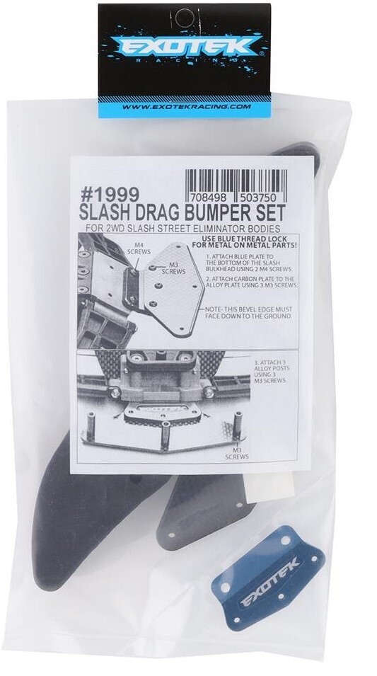 Exotek Traxxas Slash Aluminum Drag Front Bumper Set