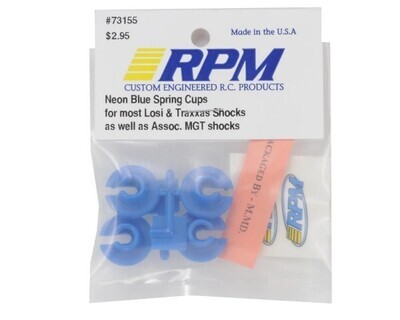 RPM Blue Shock Spring Cups - Losi, Traxxas, Assoc. MGT & HPI Savage Shocks