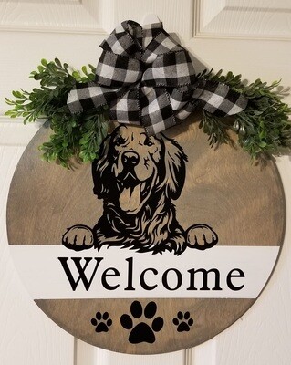 Golden Retriever Wood Rounds