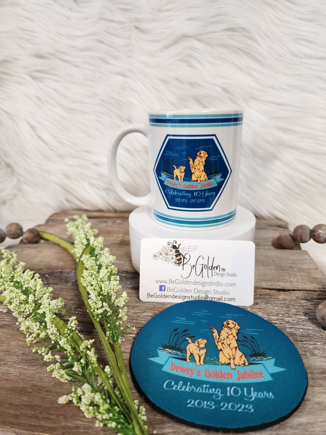 Dewey Golden Jubilee, 10 Year Anniversary 2023, Mug w/ Coaster