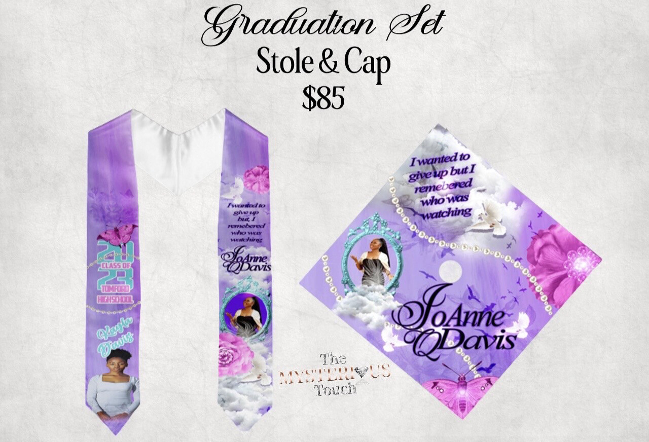 Graduation Stole &amp; Self Adhesive Cap Topper