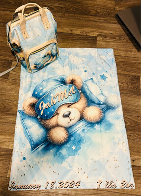 Baby Bag With Ribbed Baby Blanket