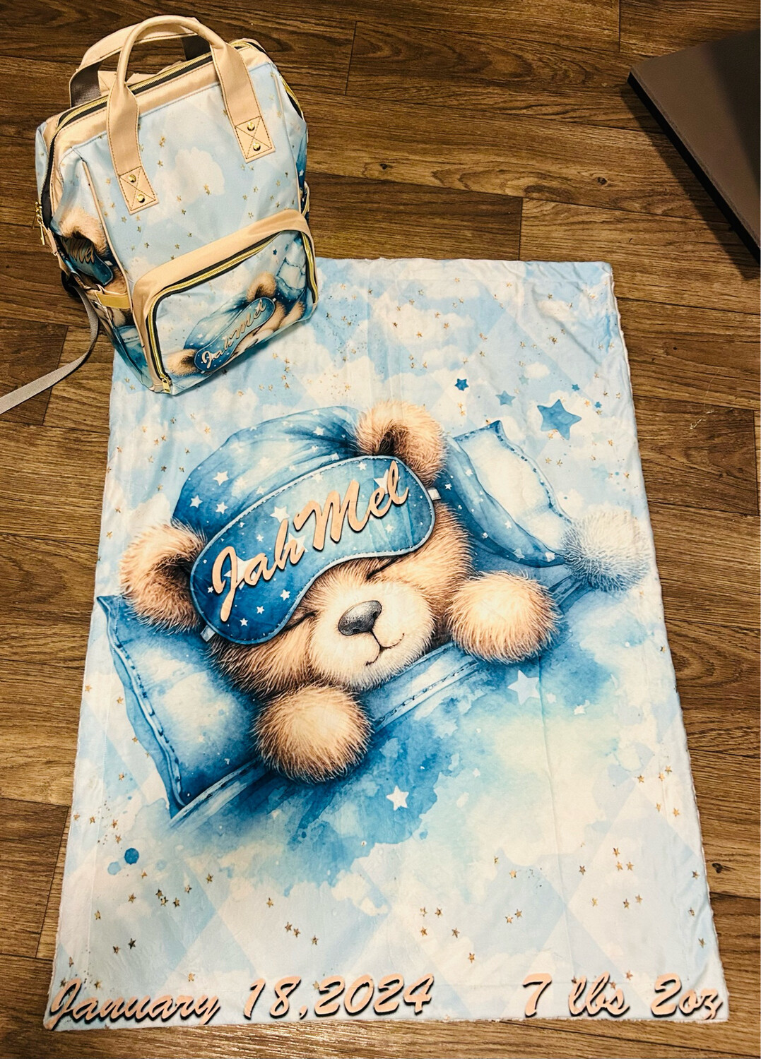 Baby Bag With Ribbed Baby Blanket