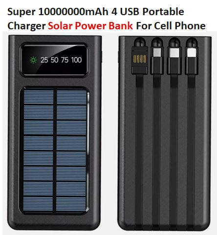 Solar Power Bank - Super 10000000mAh (WaterProof)