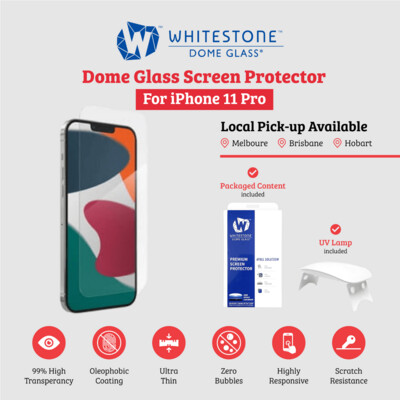 Whitestone Dome Glass Liquid Glue Screen Protector for iPhone 11 Pro