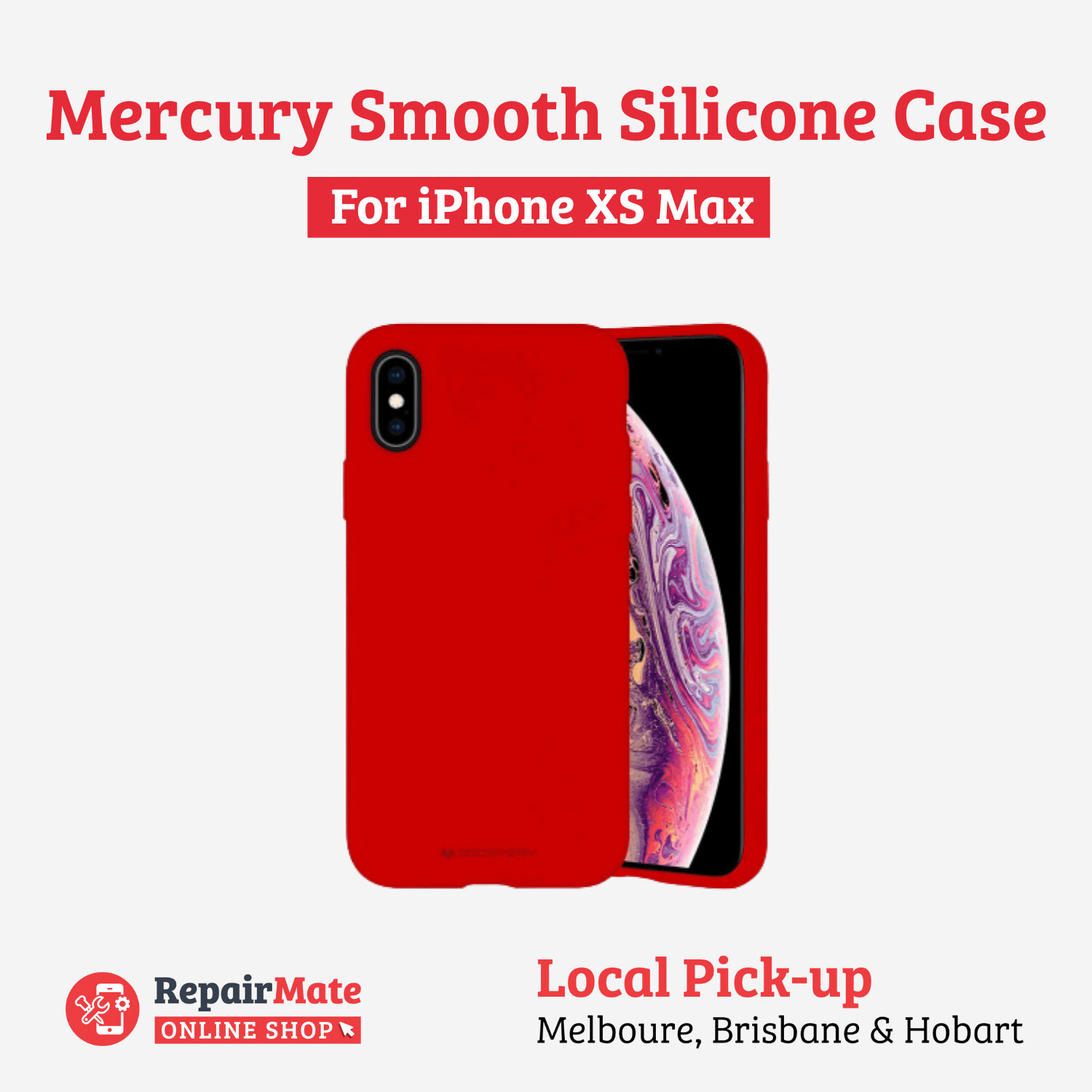 iPhone XS Max Mercury Smooth Silicone Case