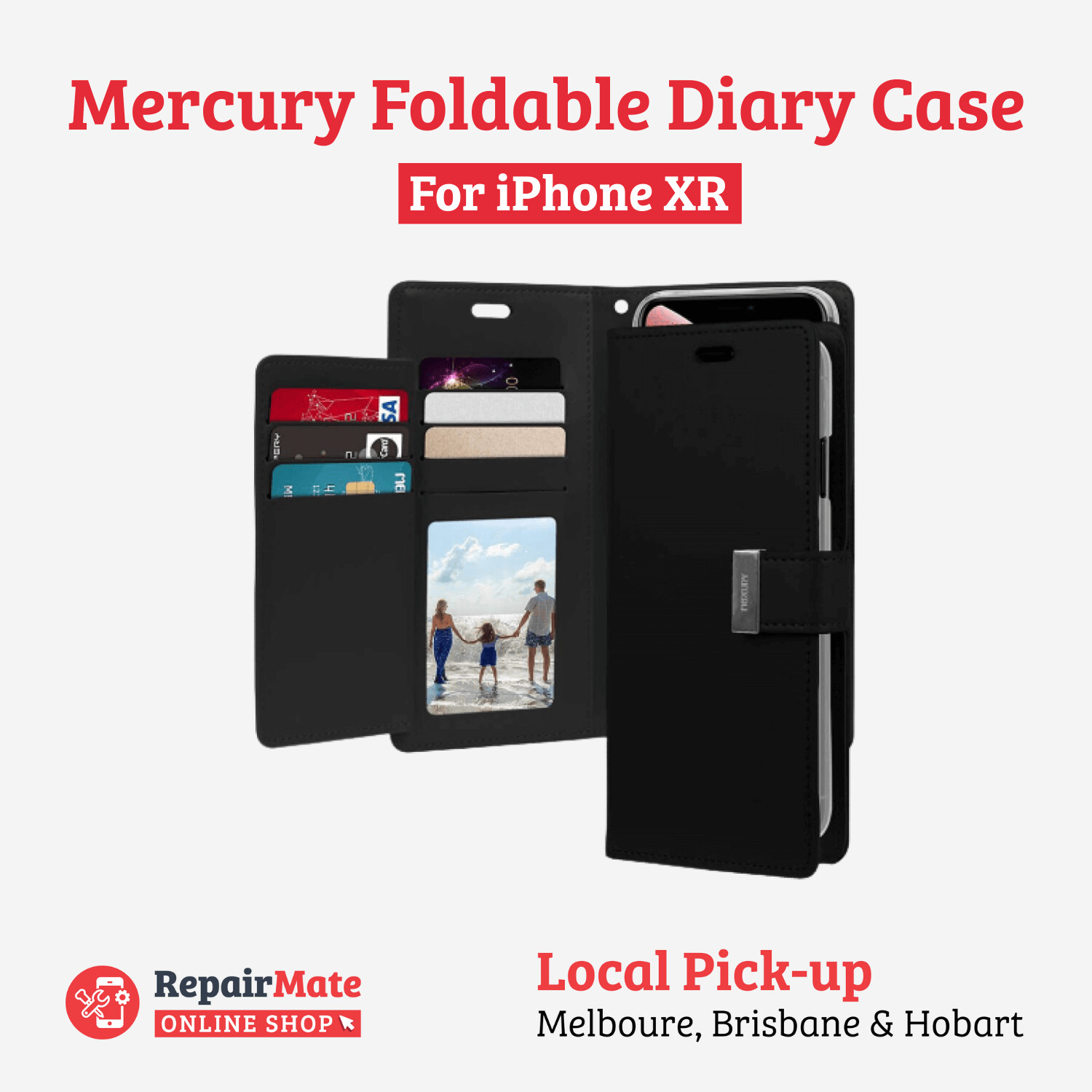 iPhone XR Mercury Rich Foldable Diary Case
