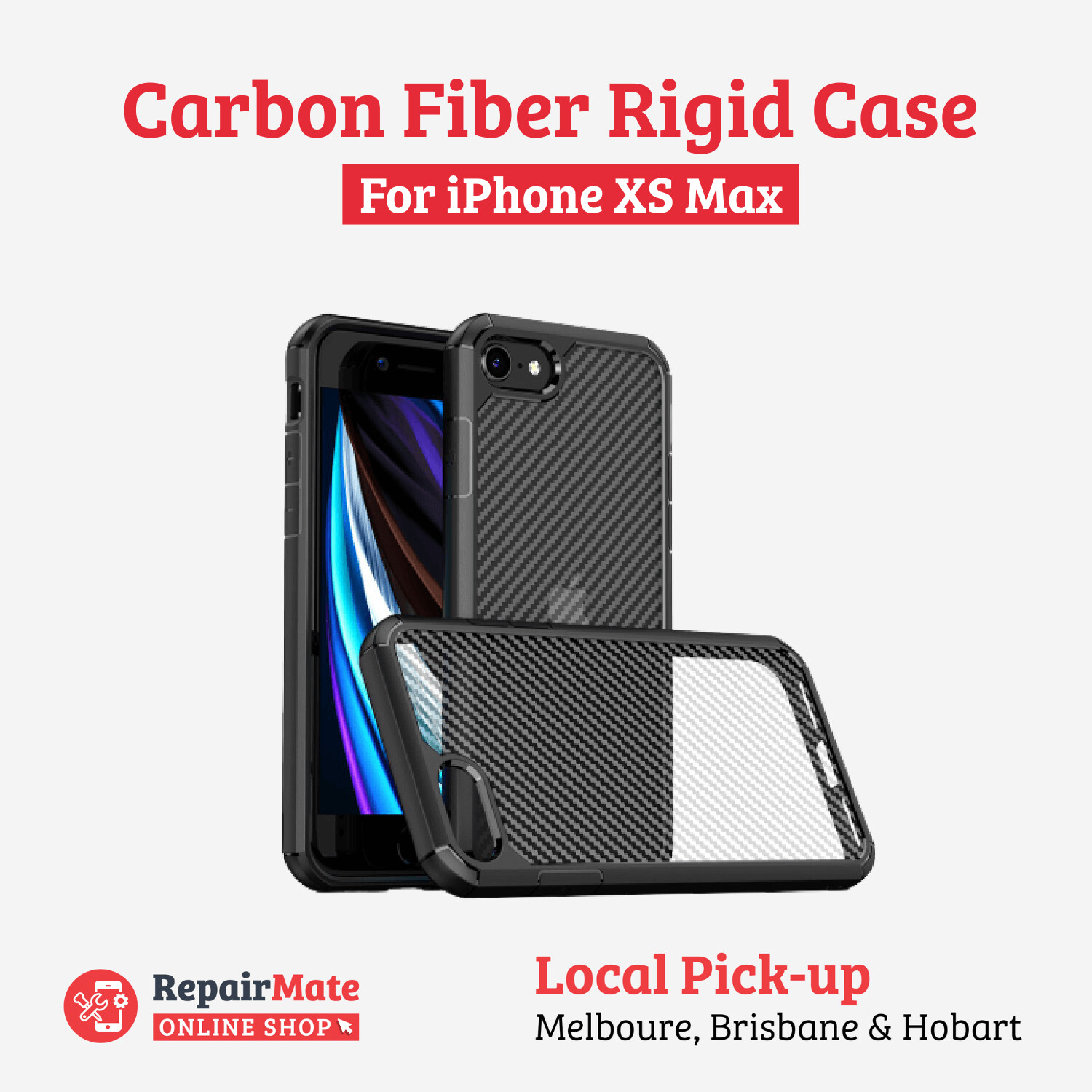 iPhone XS Max Carbon Fiber Rigid Case Cover