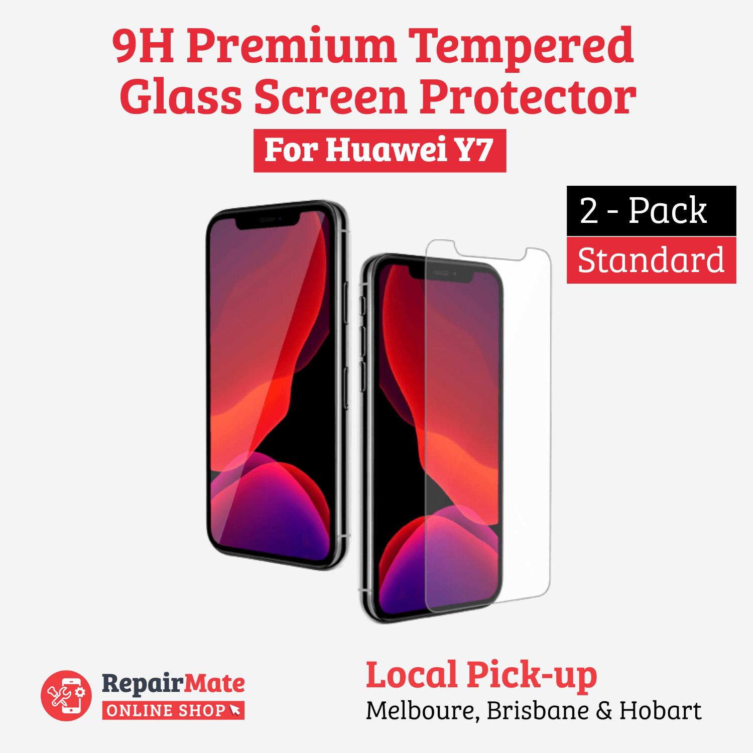 Huawei Y7 Prime 9H Premium Tempered Glass Screen Protector [2 Pack]