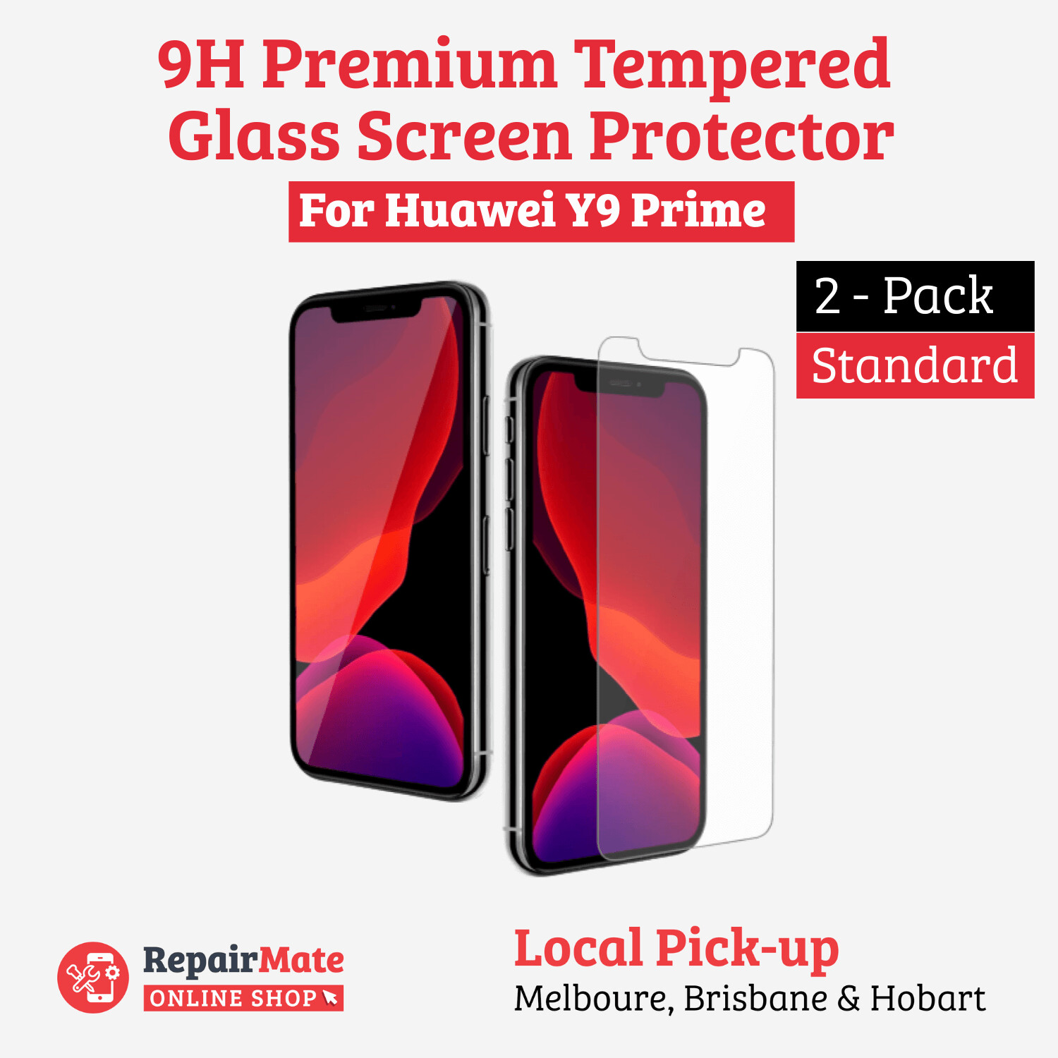 Huawei Y9 Prime (2019) 9H Premium Tempered Glass Screen Protector [2 Pack]
