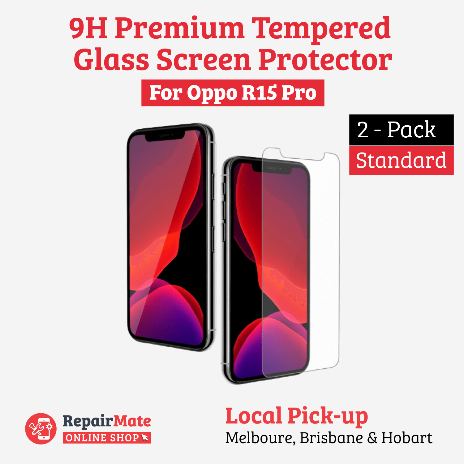 Oppo R15 Pro 9H Premium Tempered Glass Screen Protector [2 Pack]