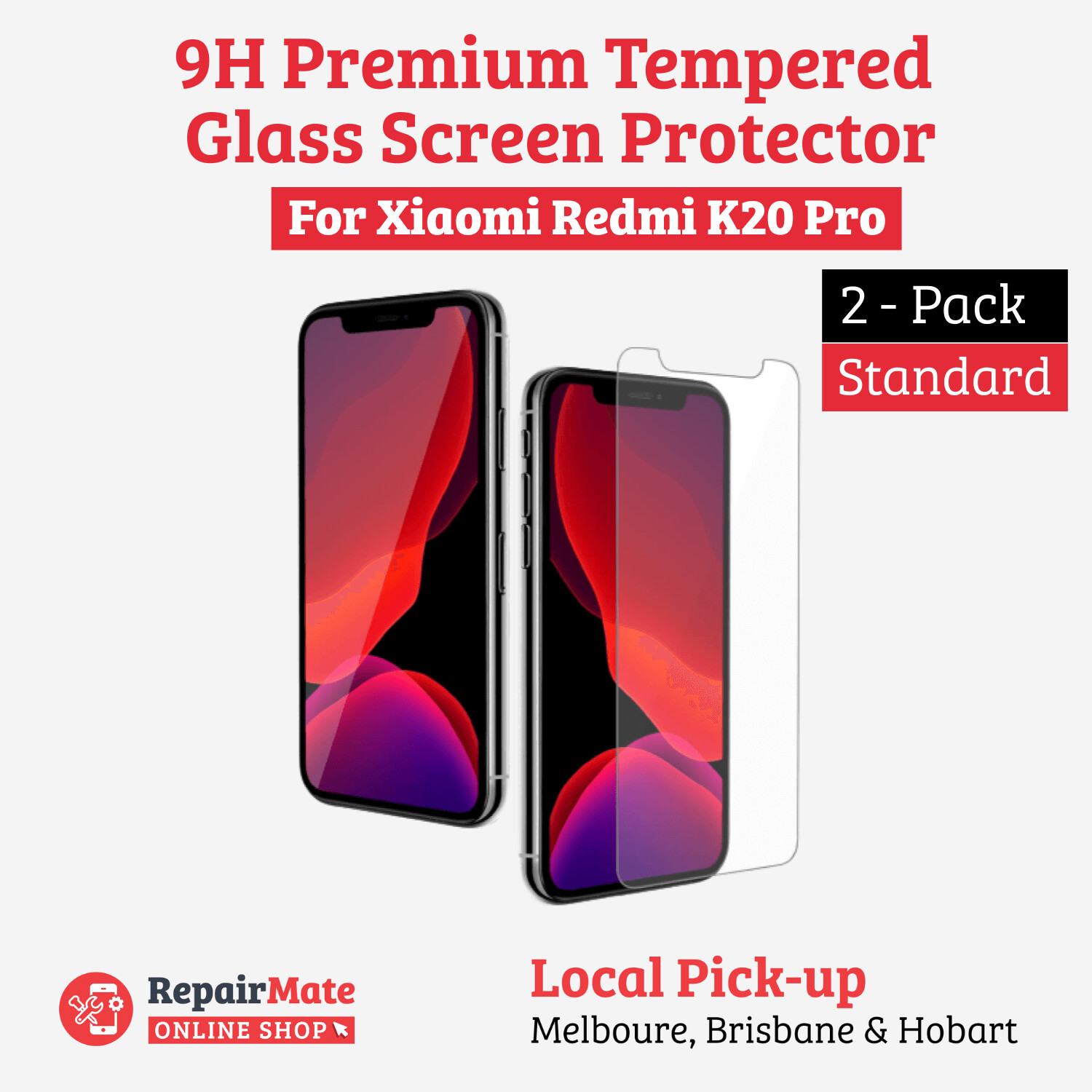Xiaomi Redmi K20 Pro 9H Premium Tempered Glass Screen Protector [2 Pack]