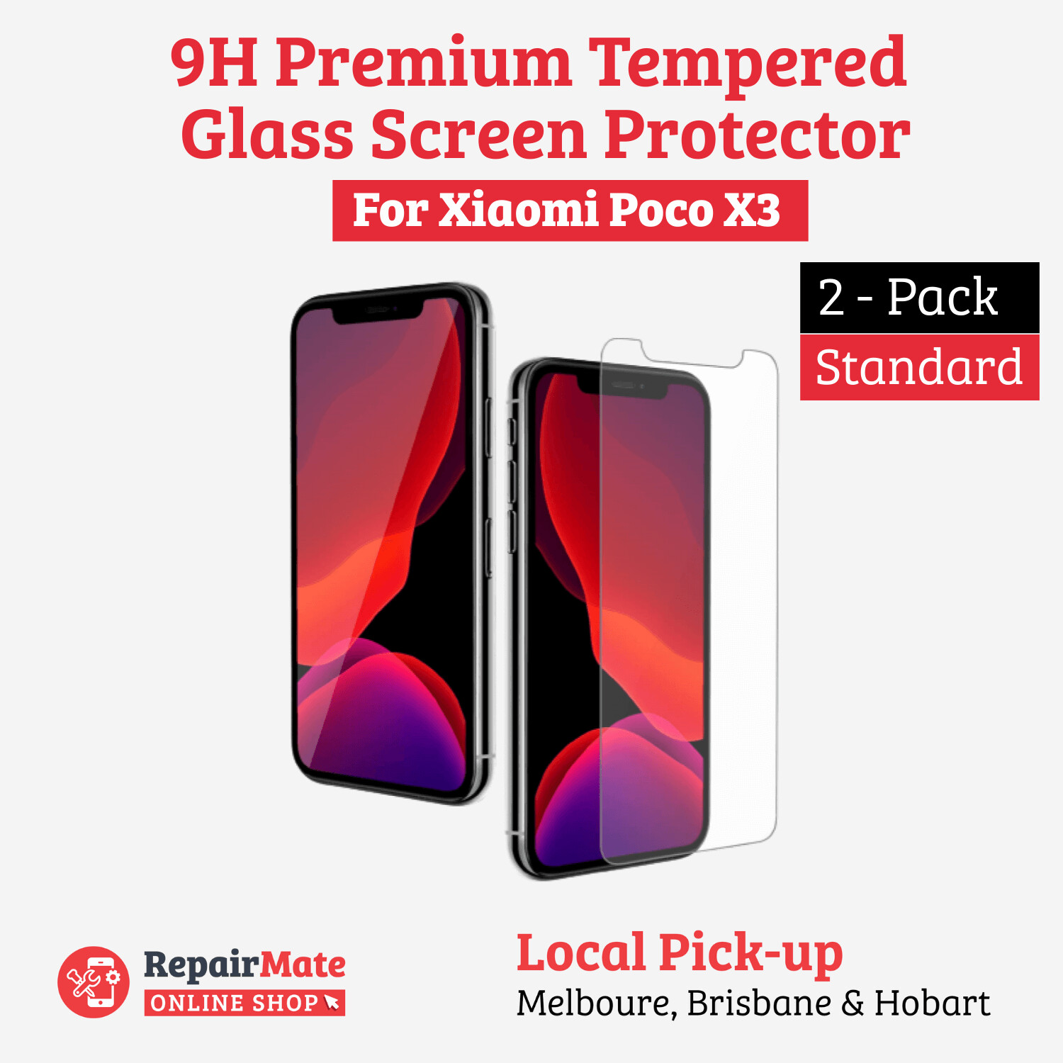 Xiaomi Poco X3 9H Premium Tempered Glass Screen Protector [2 Pack]