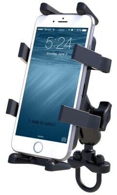 RAM Handlebar Rail Mount with Zinc Coated U-Bolt Base and Universal Finger-Grip™ Holder RAM Handlebar Rail Mount with Zinc Coated U-Bolt Base and Universal Finger-Grip™ Holder