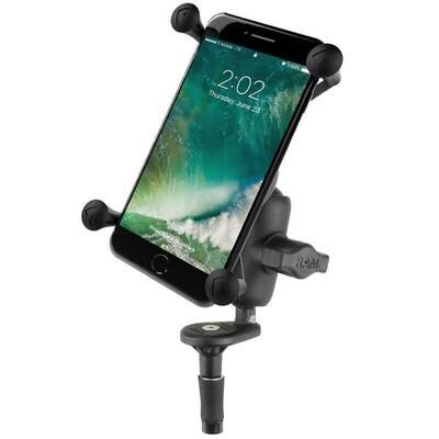 RAM Fork Stem Mount with Short Double Socket Arm & Universal X-Grip® Large Phone Cradle RAM Fork Stem Mount with Short Double Socket Arm & Universal X-Grip® Large Phone Cradle