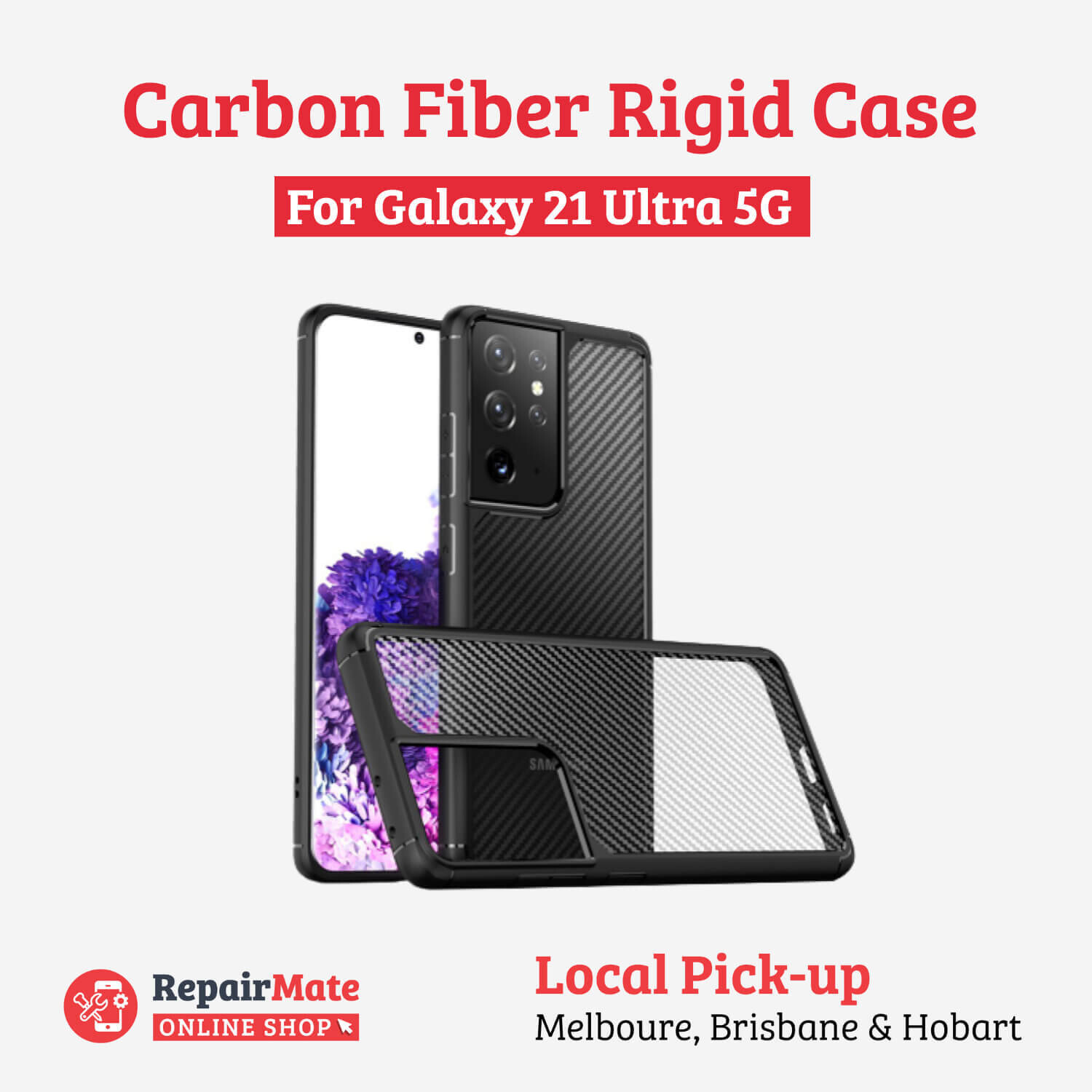 Samsung Galaxy S21 Ultra 5G Carbon Fiber Rigid Case Cover