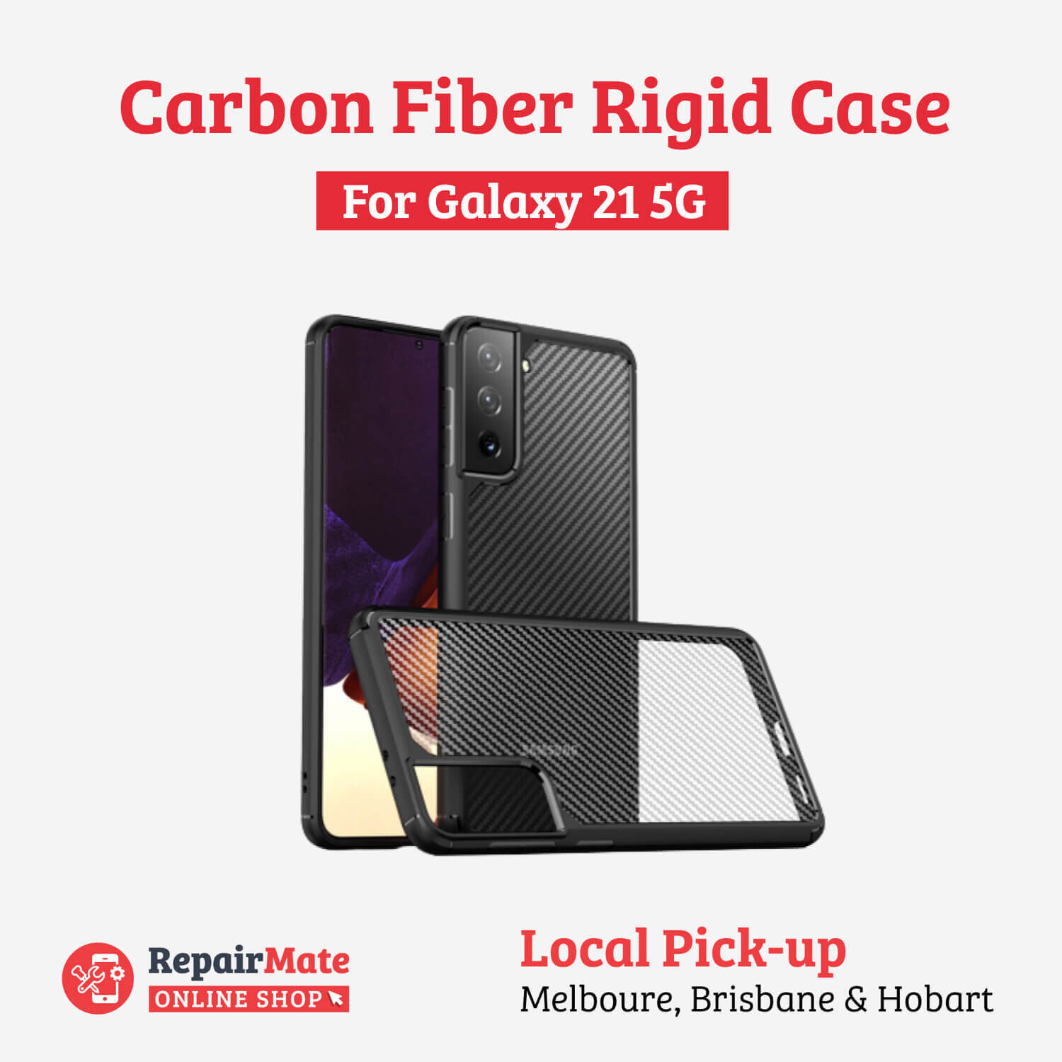 Samsung Galaxy S21 5G Carbon Fiber Rigid Case Cover