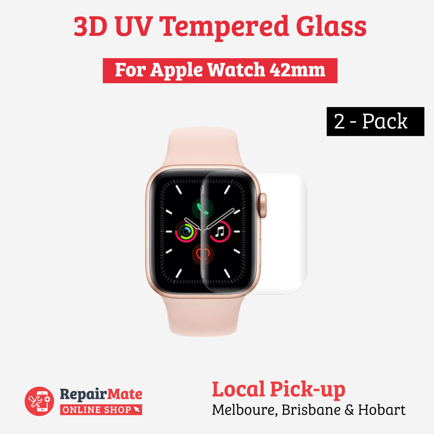 Apple Watch 42mm 3D UV Tempered Glass