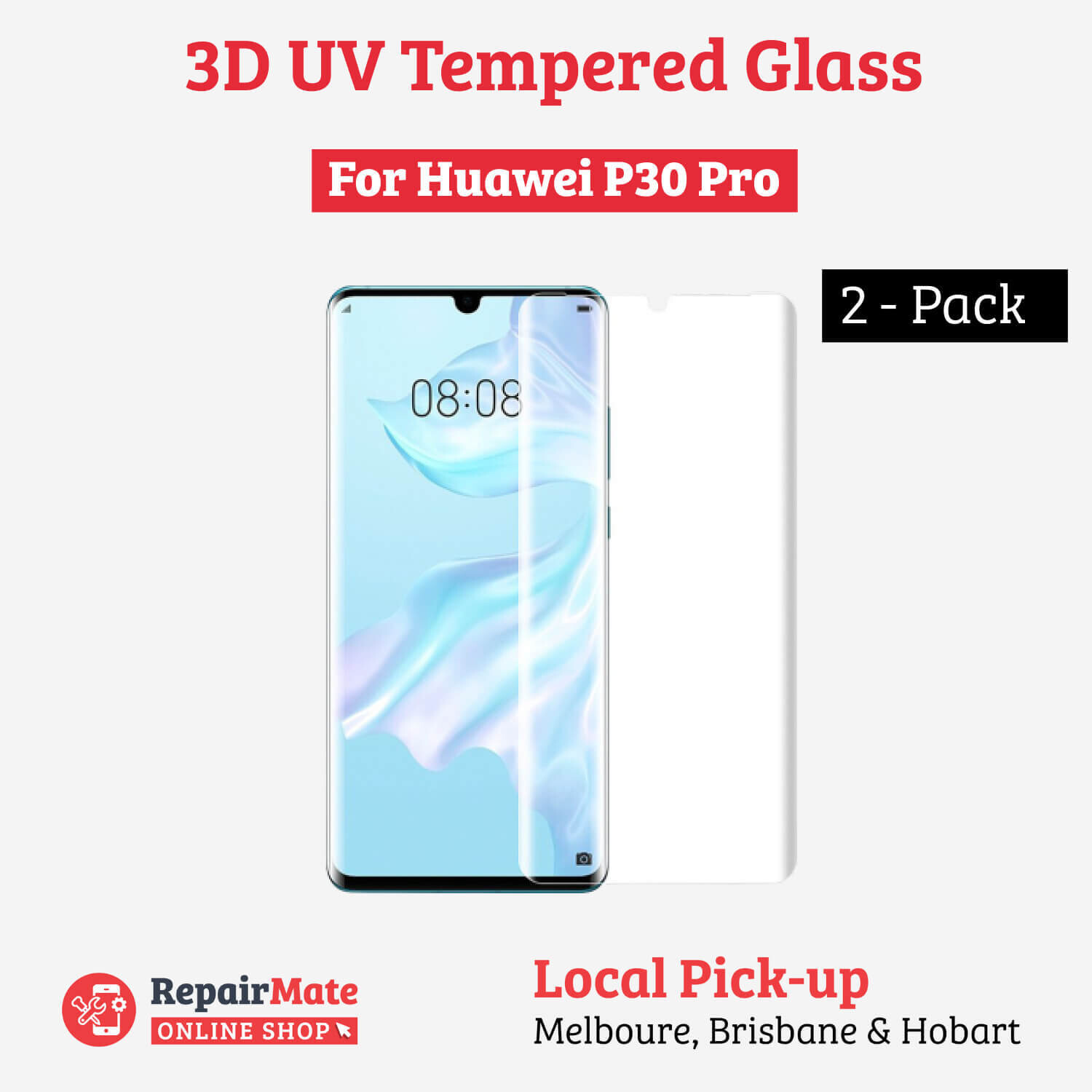 Huawei P30 Pro 3D UV Tempered Glass