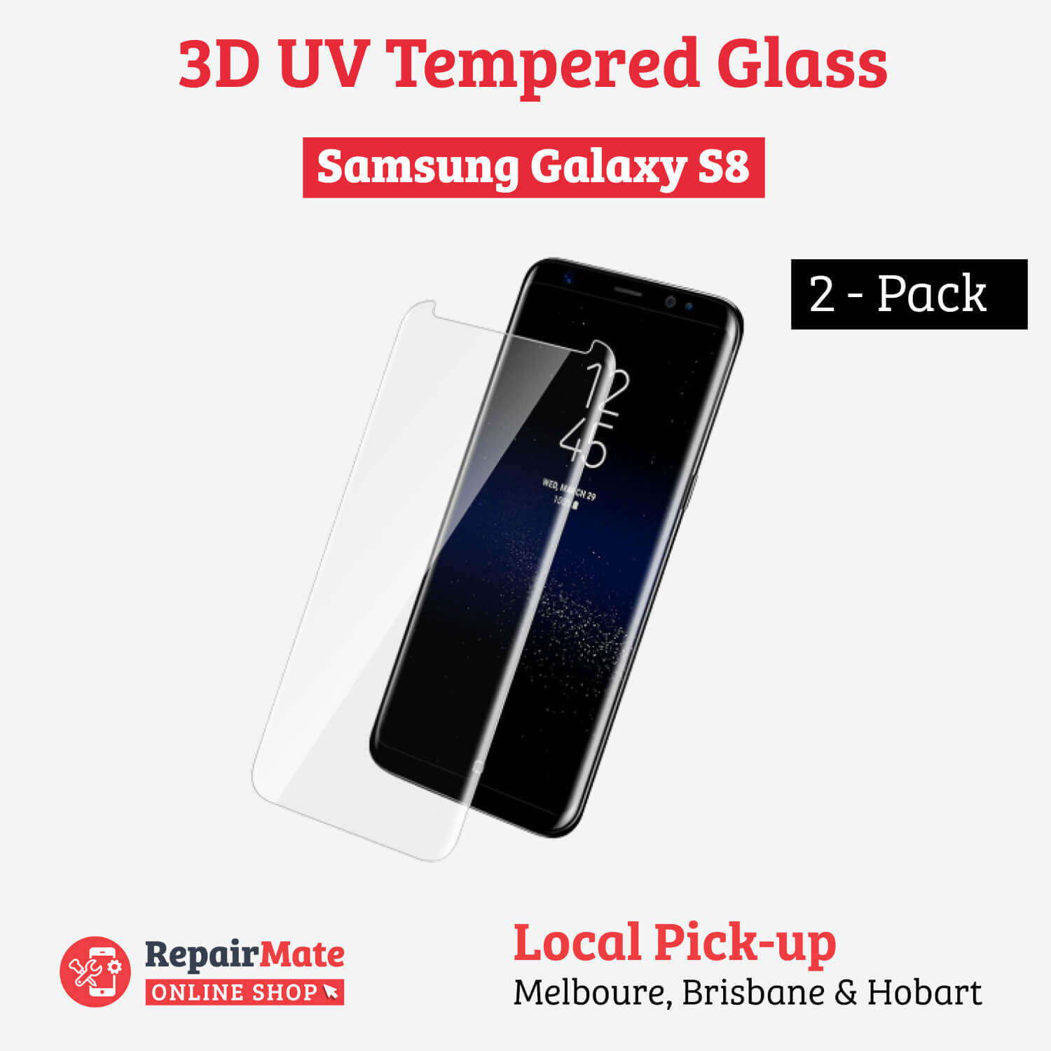 Samsung Galaxy S8 3D UV Tempered Glass