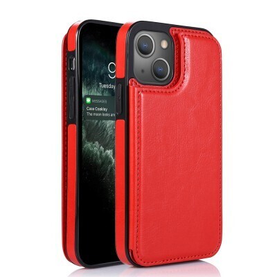 Leather Wallet Cover Case With Back Flip for iPhone 15 Pro