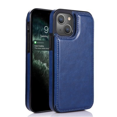 Leather Wallet Cover Case With Back Flip for iPhone 15 Plus