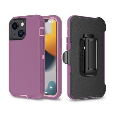 Robot Armor Hard Plastic Shockproof Case with Belt Clip for iPhone 15 Pro