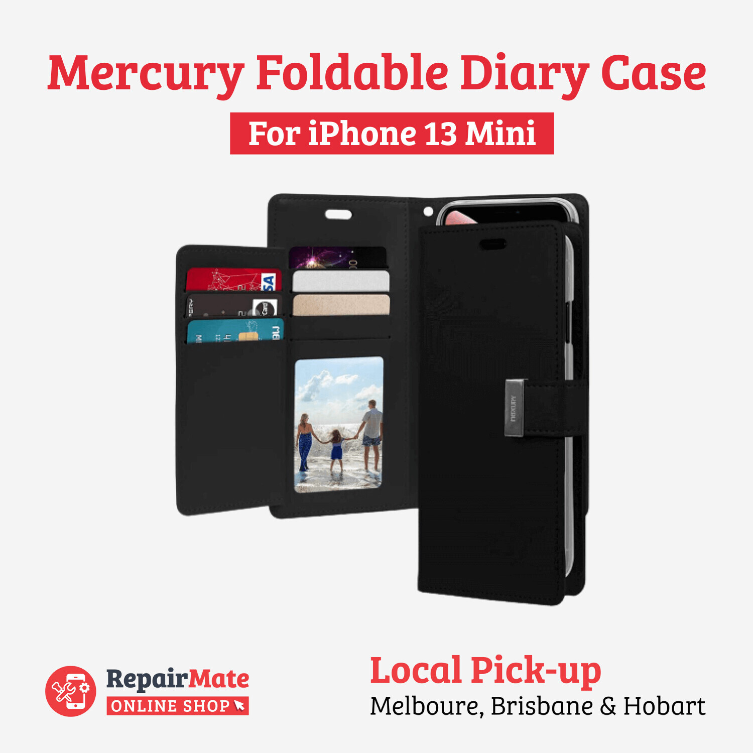 iPhone 13 Mini Mercury Rich Foldable Diary Case