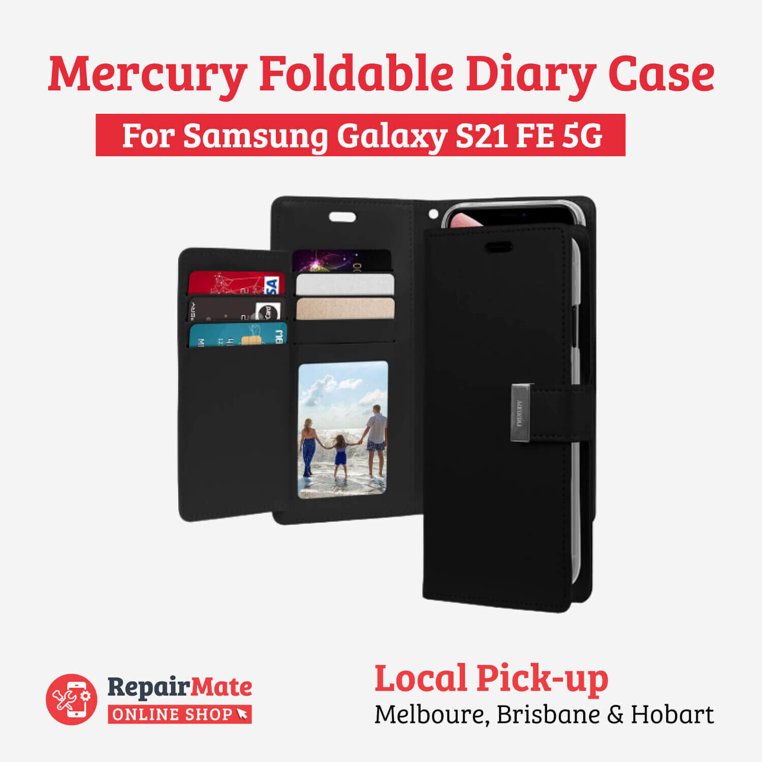 Samsung Galaxy S21 FE 5G Mercury Rich Foldable Diary Case