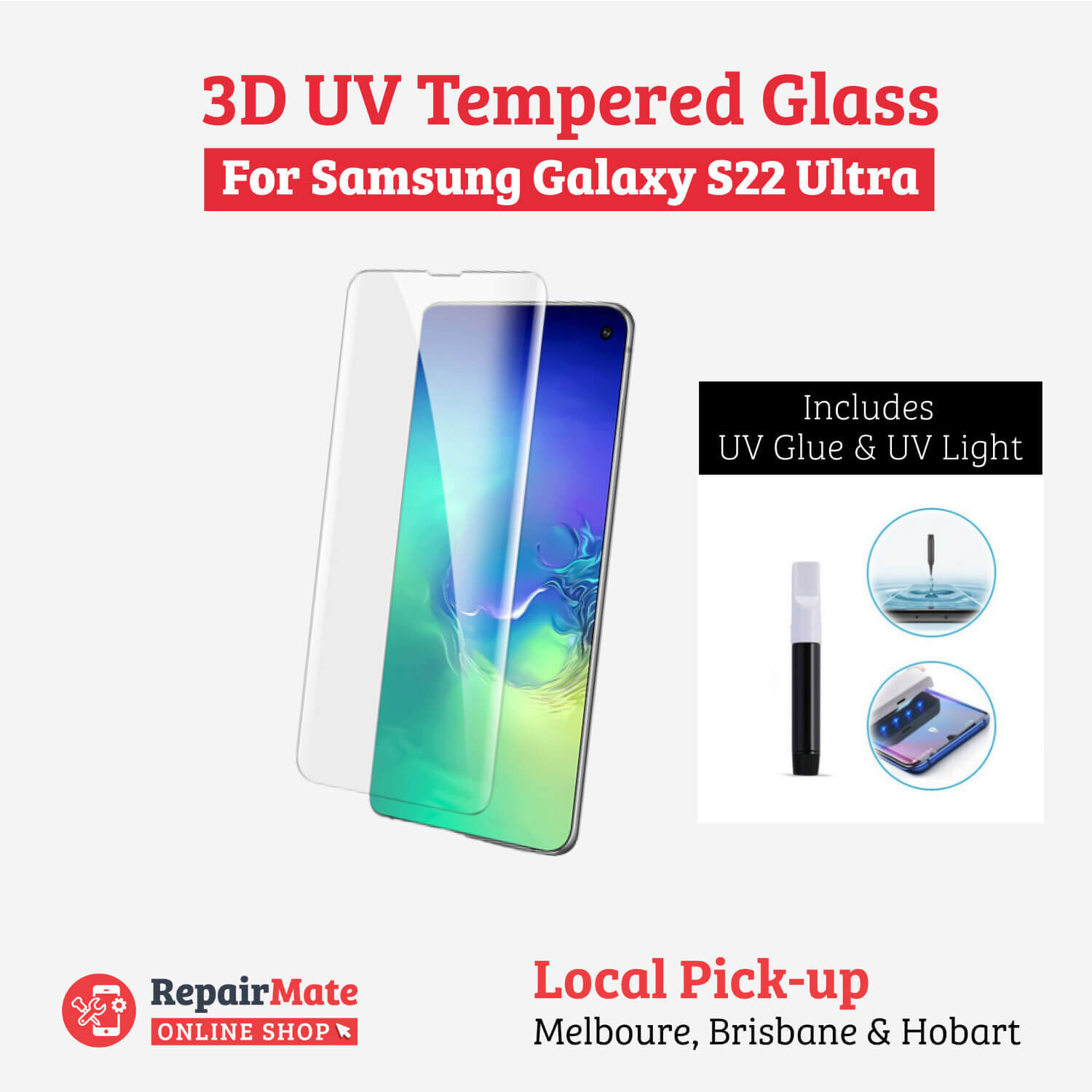 Samsung Galaxy S22 Ultra 3D UV Tempered Glass