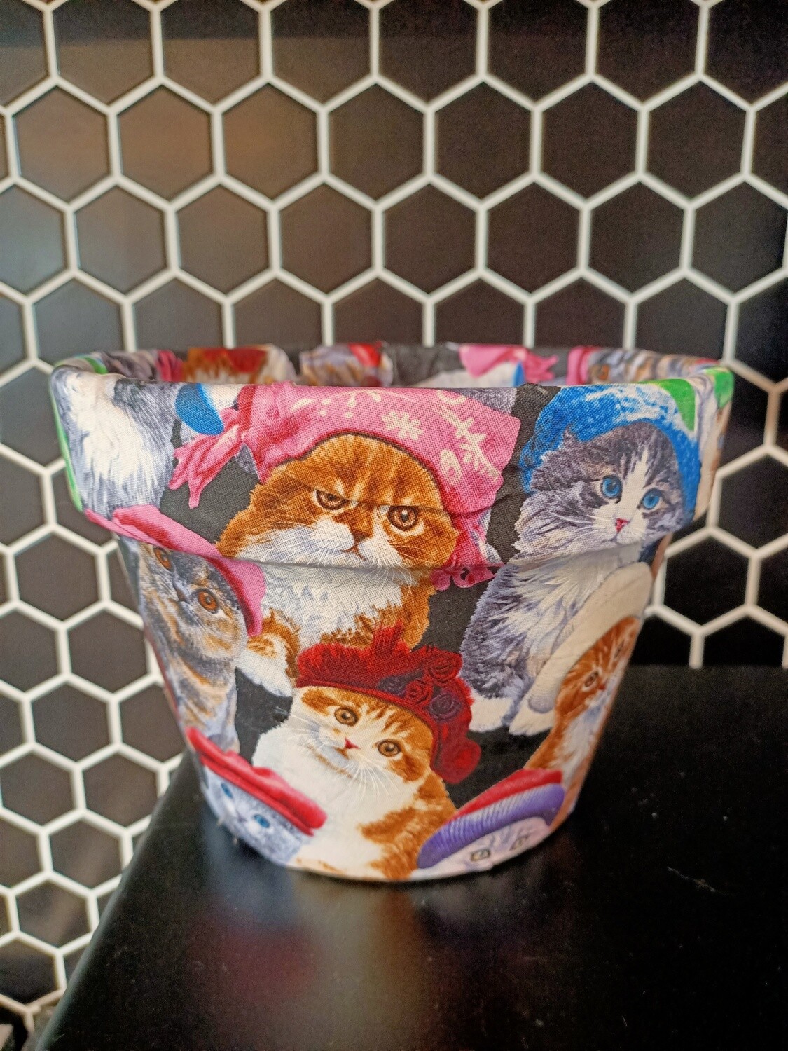 Cats in Hats terracotta pot