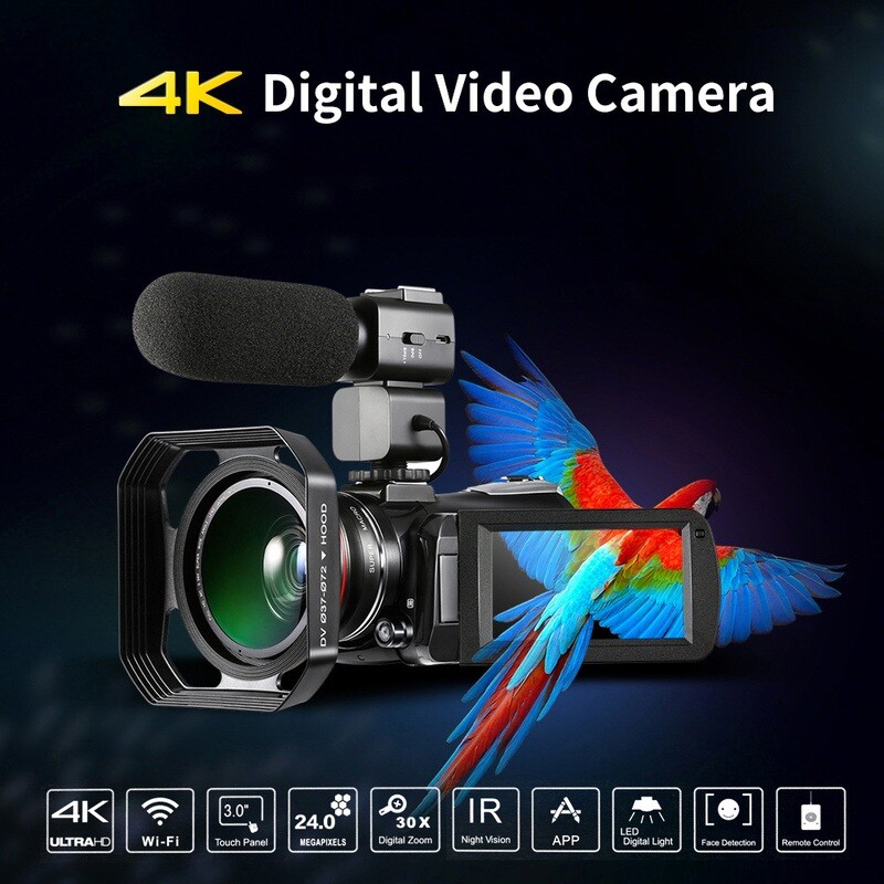Infrared IR Night Vision HD mini Digital Video Camera 4k wifi digital camera