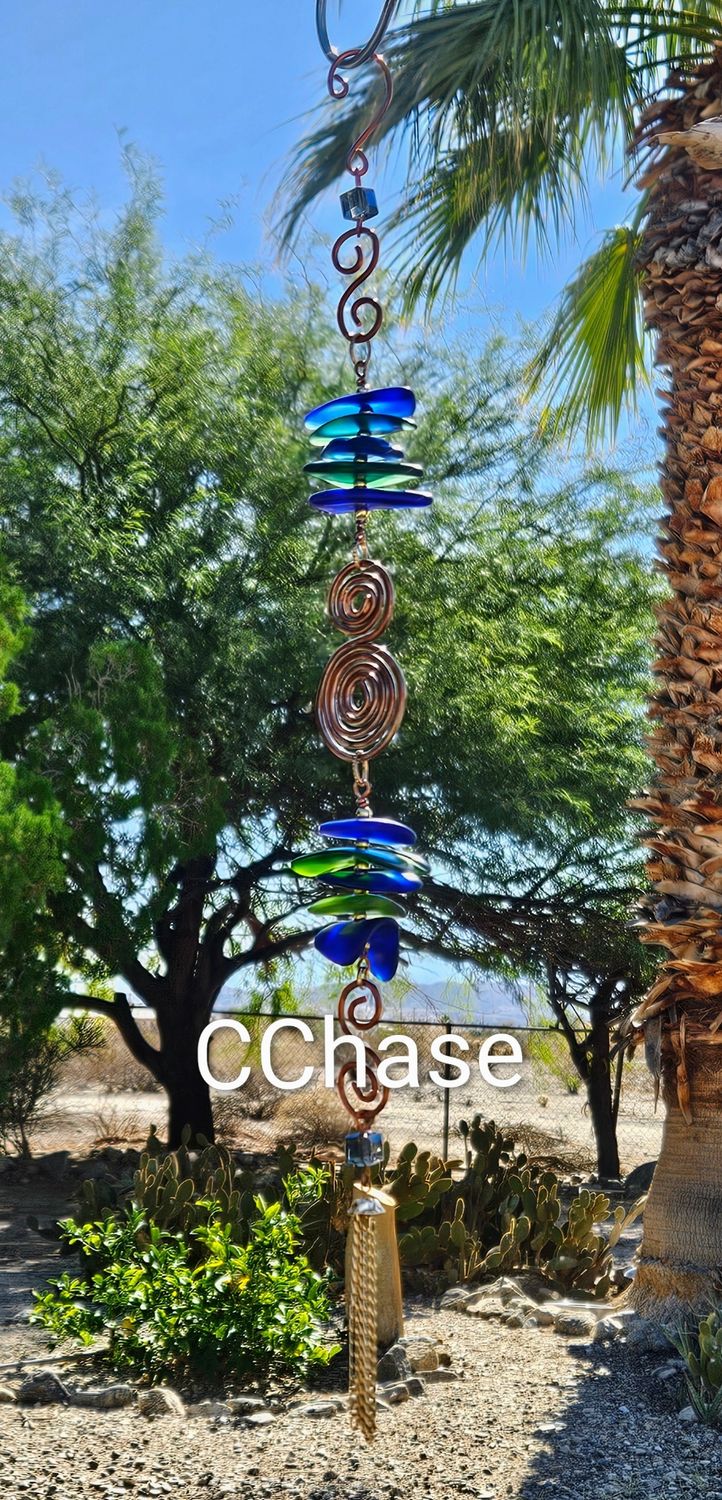 Medium Length Blue and Green Tones Suncatcher Strand