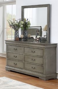 Grey Dresser &amp; Mirror