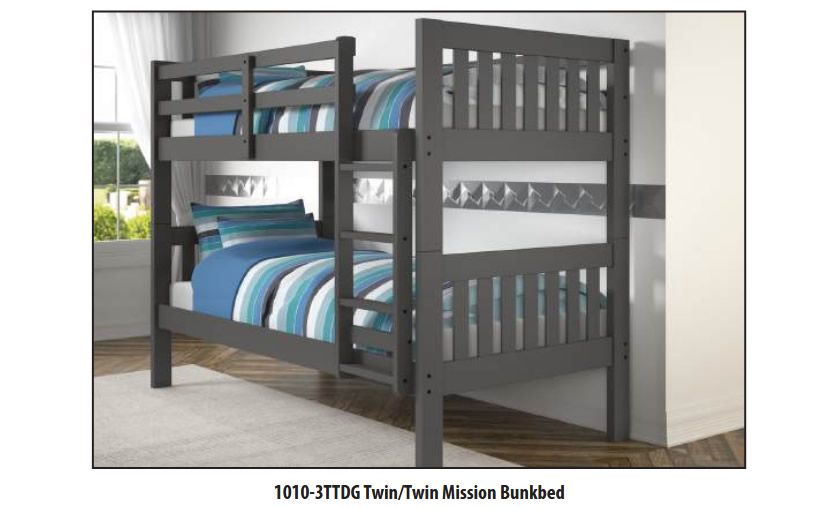 Twin over Twin Grey Bunkbed