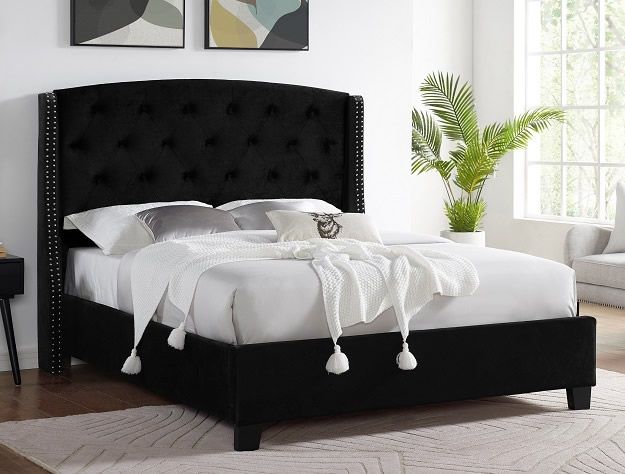 Black Eva Upholstered Bed