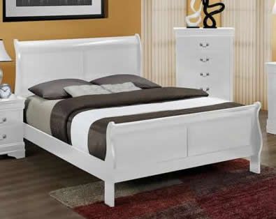 White Sleigh Bed