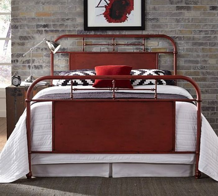 Red Complete Metal Bed