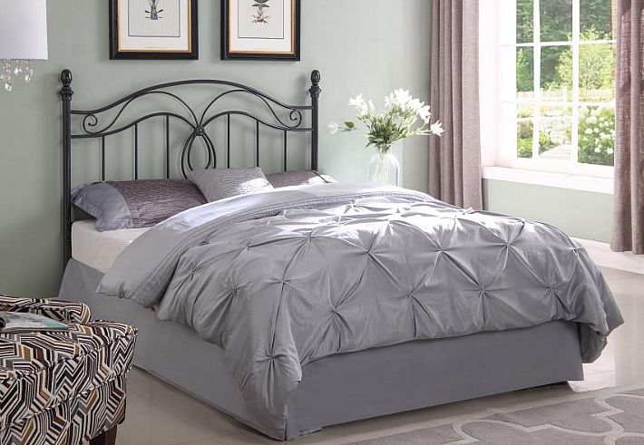 Gunmetal Scroll Metal Headboard