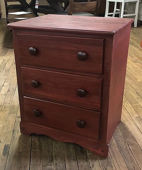 Mahogany Finish 3 Drawer Nightstand