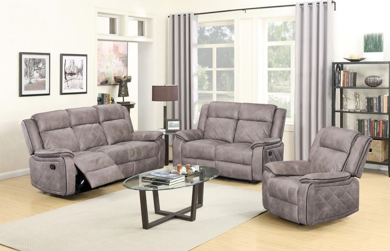 Grey Reclining Sofa &amp; Loveseat