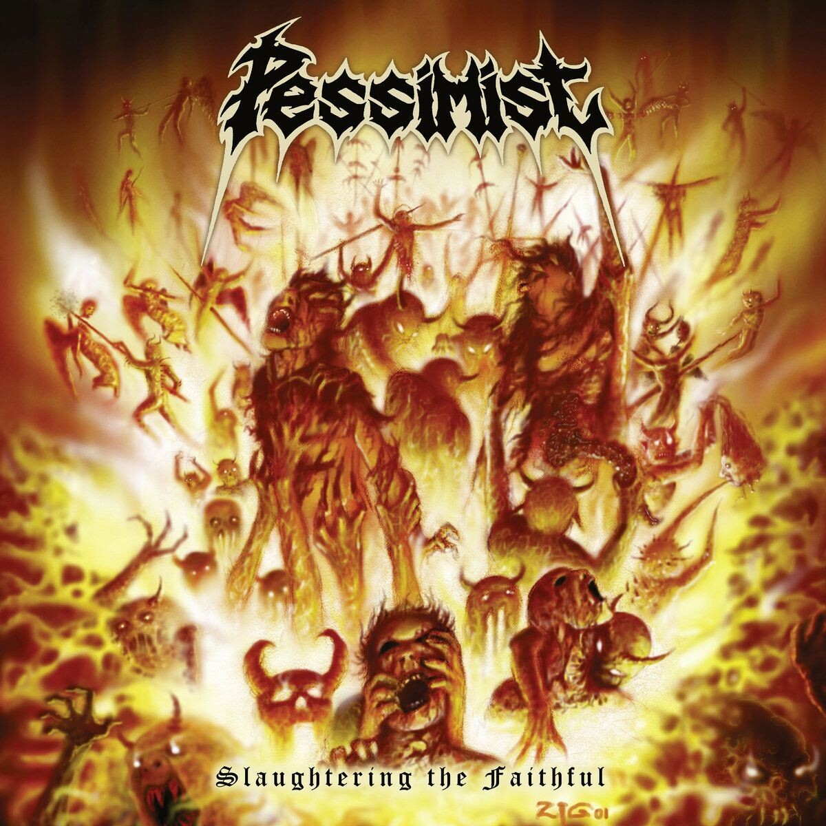 Pessimist - Slaughtering The Faithful (Yellow, Red &amp; Orange Marbled Vinyl) (2002)